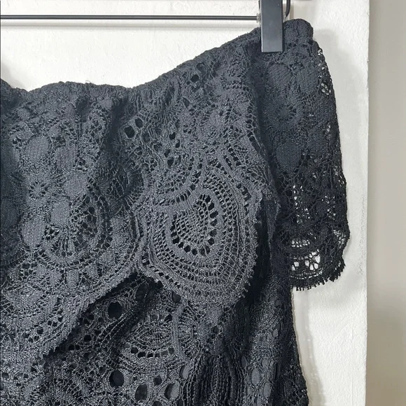 BB Dakota Elegant Black Strapless Lace Dress - Picture 2 of 10
